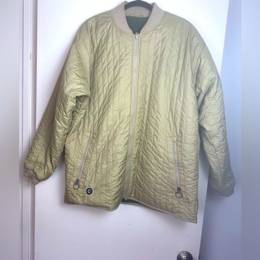 Columbia Sportswear Convert Tan Quilted Side Pockets Vintage Reversible Jacket M